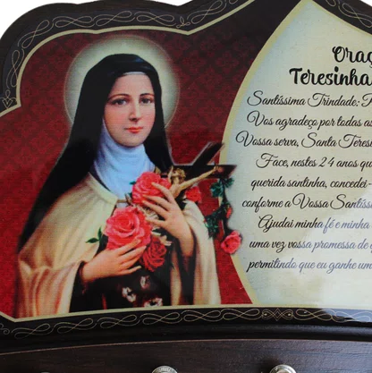 Porta Chaves Santa Teresinha do Menino Jesus em MDF Resinado - 16 cm