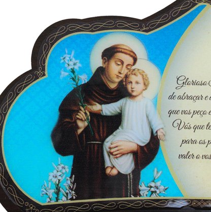Porta Chaves Santo Antônio em MDF Resinado 16 cm