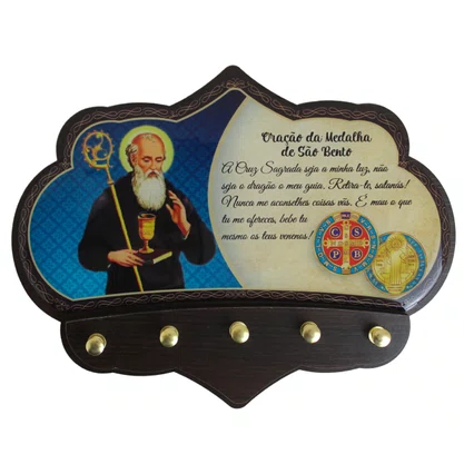 Porta Chaves São Bento MDF Resinado 16 cm