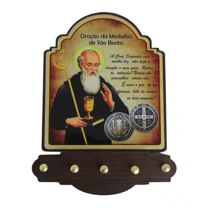 Porta Chaves São Bento Modelo Provençal em MDF Resinado 21 cm
