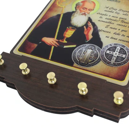 Porta Chaves São Bento Modelo Provençal em MDF Resinado 21 cm