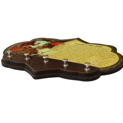 Porta Chaves São Jorge em MDF Resinado - 16 cm