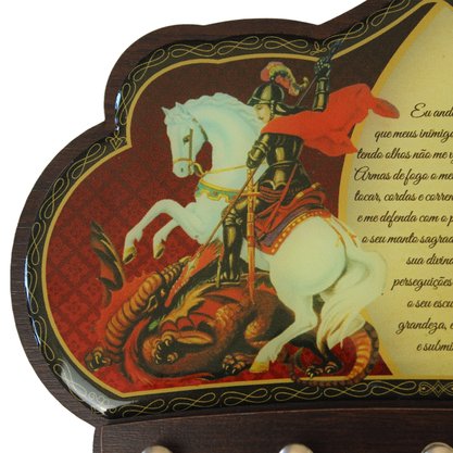 Porta Chaves São Jorge em MDF Resinado - 16 cm