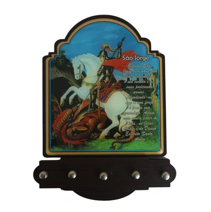 Porta Chaves São Jorge Modelo Provençal MDF Resinado - 21 cm