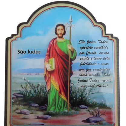 Porta Chaves São Judas Tadeu Modelo Provençal em MDF Resinado 21 cm