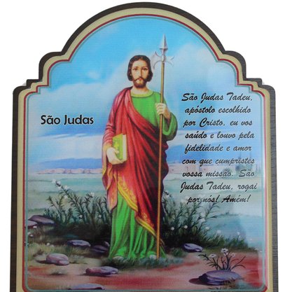 Porta Chaves São Judas Tadeu Modelo Provençal em MDF Resinado 21 cm