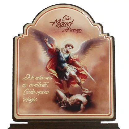 Porta Chaves São Miguel Arcanjo Modelo Provençal em MDF Resinado - 21 cm