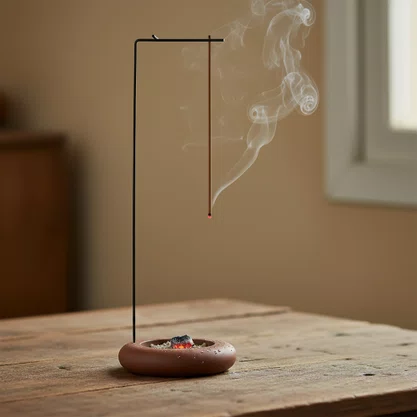 Porta Incenso Resina Marrom - 22 cm x 8,5 cm