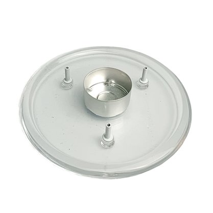 Porta Incenso Vidro Redondo Três Pinos e  Vela Rechô Branca  - 14 cm