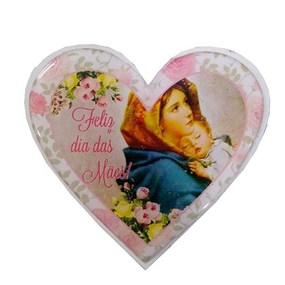 Porta Terço Dia das Mães Formato de Coração em MDF 8cm  (Não Acompanha o Terço)