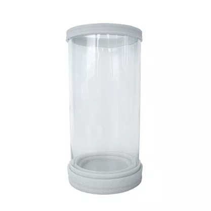Porta Vela em Vidro e Mármore - 18cm