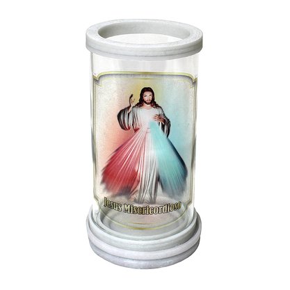 Porta Vela Vidro e Mármore Jesus Misericordioso 