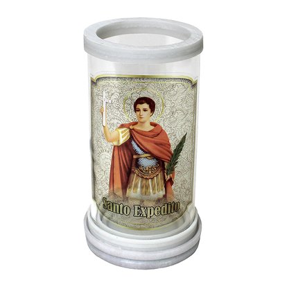 Porta Vela Vidro e Mármore Santo Expedito