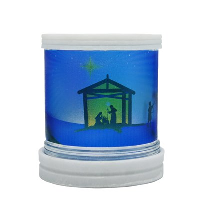 Porta Vela Vidro Base Mármore Jateado Natal Com Vela Verde Vidro