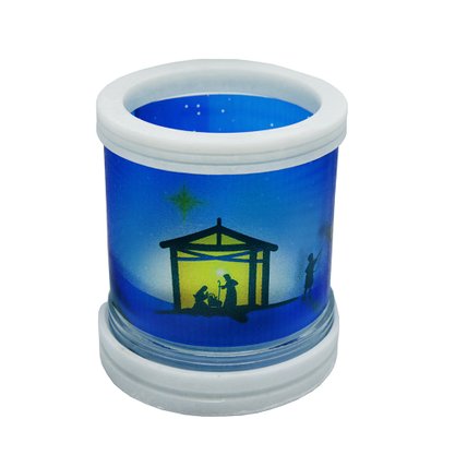 Porta Vela Vidro Base Mármore Jateado Natal Com Vela Verde Vidro