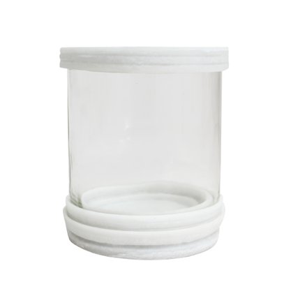 Porta Vela Vidro Base Mármore M - 10 cm