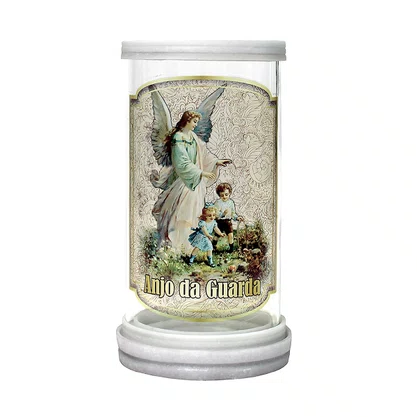 Porta Vela Vidro e Mármore Anjo da Guarda