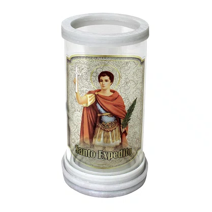 Porta Vela Vidro e Mármore Santo Expedito