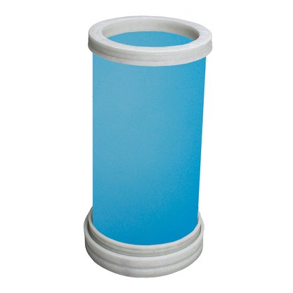 Porta Vela Vidro Jateado Azul Base Mármore