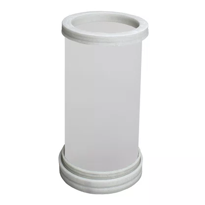 Porta Vela Vidro Jateado Branco Base Mármore