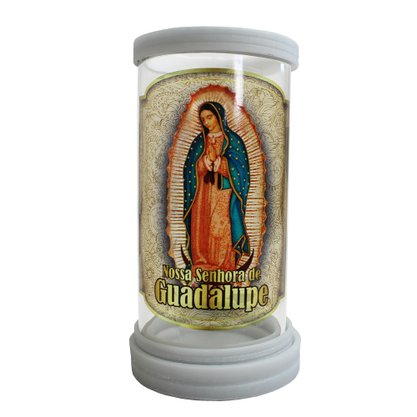 Porta Vela Vidro Mármore Nossa Senhora Guadalupe - 18 cm