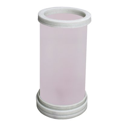 Porta Vela Vidro Rosa Jateado Base Mármore