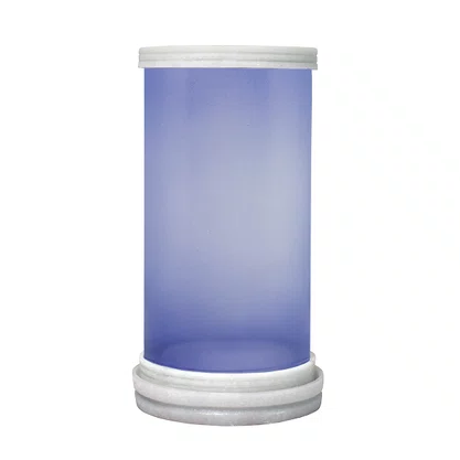 Porta Vela Vidro Roxo Jateado Base Mármore