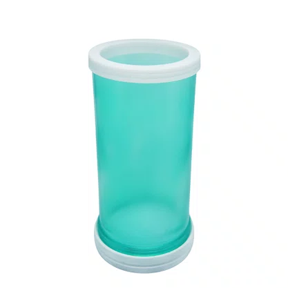 Porta Vela Vidro Verde Jateado Base Mármore