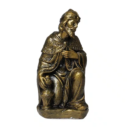 Presépio 14 Peças de Mármore com Pintura em Bronze Medidas Diversas