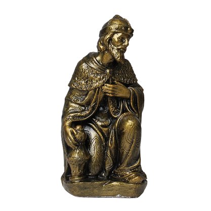 Presépio 14 Peças de Mármore com Pintura em Bronze Medidas Diversas