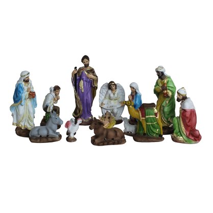 Presépio 14 Peças de Resina Nacional - 19 cm Presépio 14 Peças de Resina Nacional - 19 cm