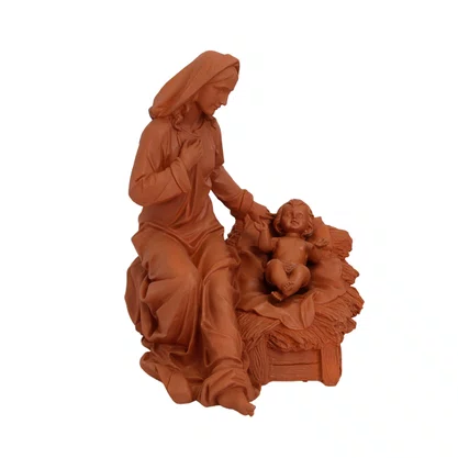 Presépio de 11 Peças em Terracota Resinada - 43 Cm