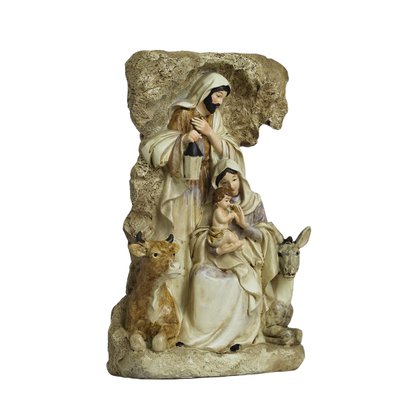 Presépio de Resina Importada Sagrada Família José em Pé Areia - 23 cm