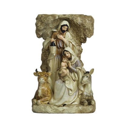 Presépio de Resina Importada Sagrada Família José em Pé Areia - 23 cm