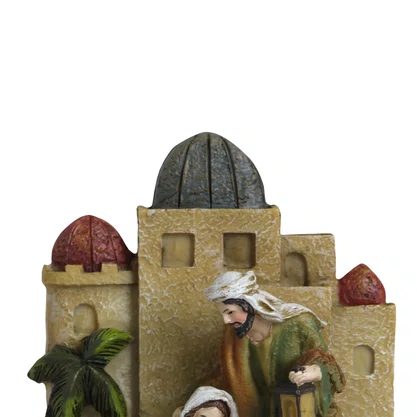 Presépio de Resina Importado Sagrada Família com Camelo e Carneiro - 21 cm