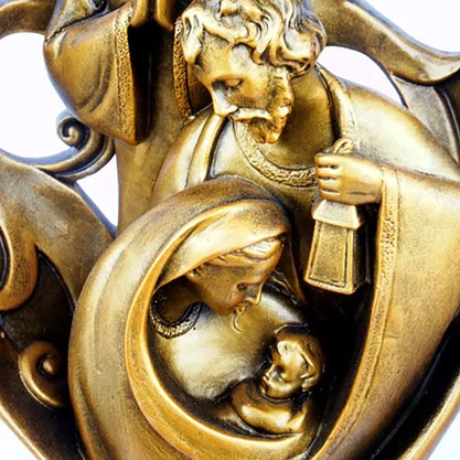 Presépio em Mármore com Pintura em Bronze Estilizado 30cm