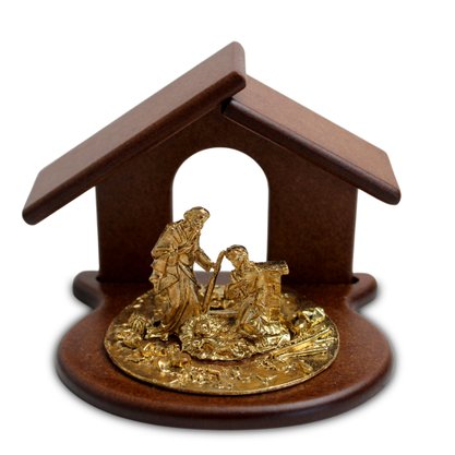 Presépio Figura Dourado Madeira - 7 cm Presépio Figura Dourado Madeira - 7 cm