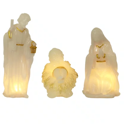 Presépio Importado de Resina Sagrada Família com Luz - 30 cm
