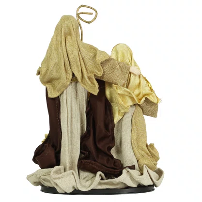 Presépio Importado de Resina Tecido Marrom Dourado - 30 cm