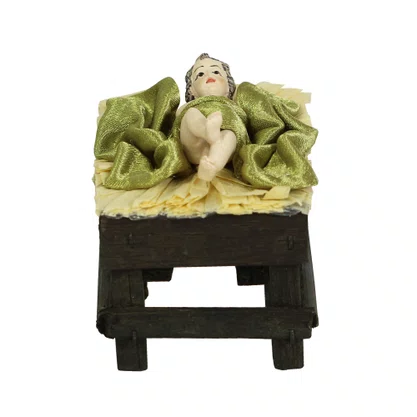 Presépio Importado de Resina Tecido Verde 6 Peças - 40 cm