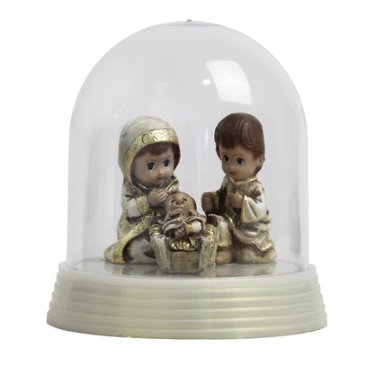 Presépio Infantil de Resina Na Cúpula - 11 cm X 10 cm