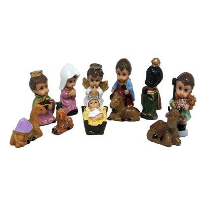 Presepio Infantil Resina Nacional 12 Peças - 6 cm