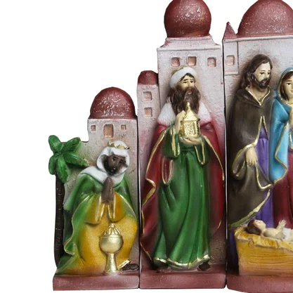Presépio de Resina Nacional 5 Peças Montagem - 13 cm
