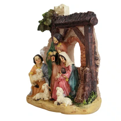 Presépio Sagrada Família de Resina Importada - 15 Cm