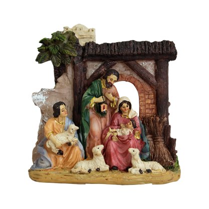 Presépio Sagrada Família de Resina Importada - 15 Cm