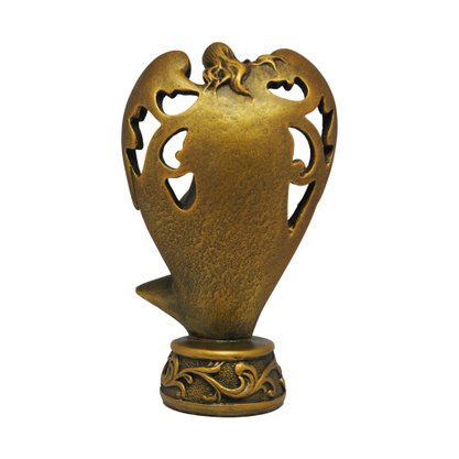 Presépio Sagrada Família Estilizada em Mámore com Pintura em Bronze 20cm