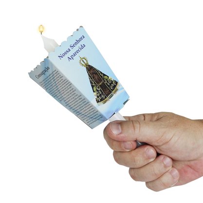 Protetor de Vela Nossa Senhora Aparecida com Pescadores