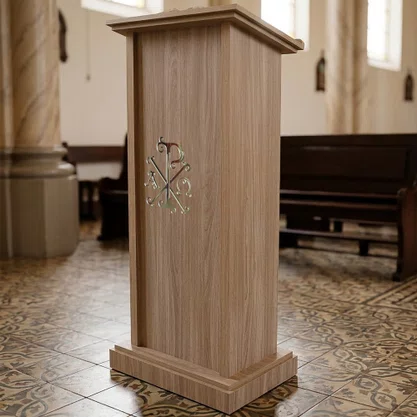 Púlpito Madeira Clara - 115 cm x 50 cm x 35 cm