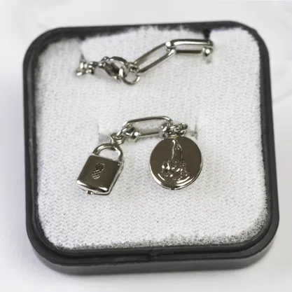 Pulseira Cadeia de Consagração a Nossa Senhora de Fátima - Inox Relevo