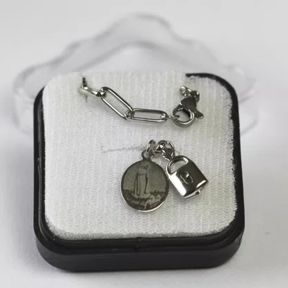Pulseira Cadeia de Consagração Nossa Senhora de Fátima - Inox Lazer